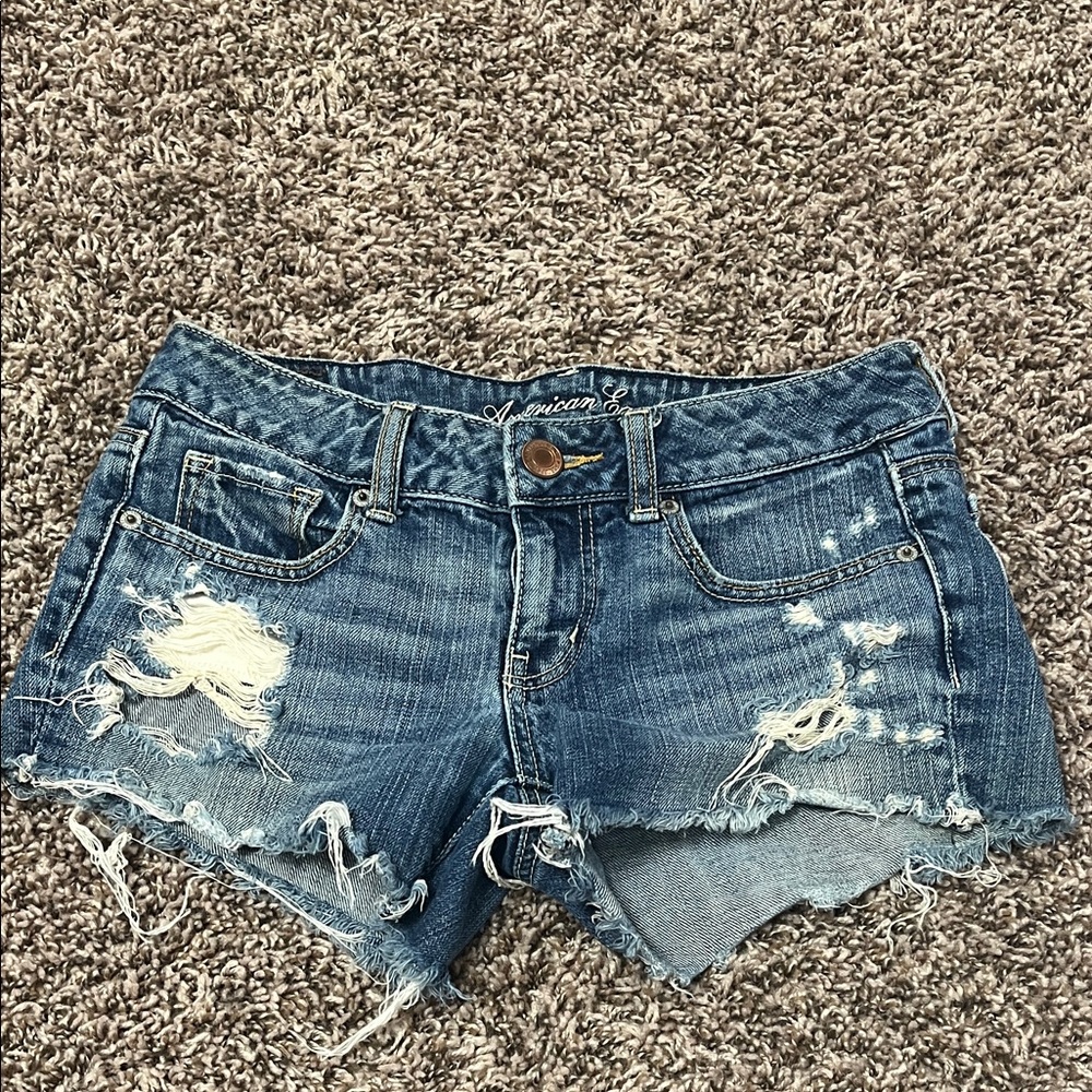 American Eagle Outfitters Ripped Blue Jean Shorts